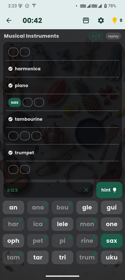 Shuvvle gameplay: a syllable word puzzle